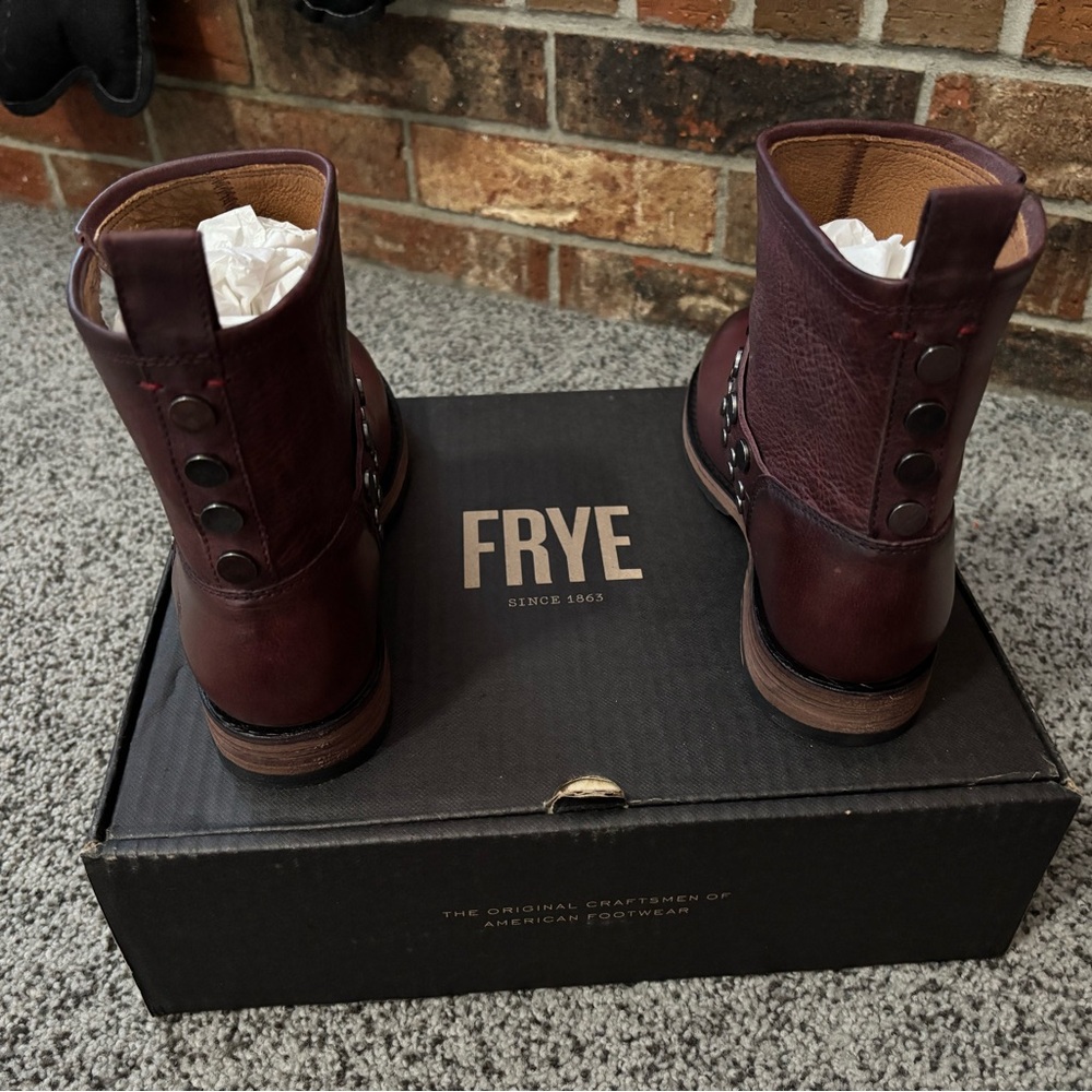 Frye Women's Veronica Studded Ankle Boots in Plum - Picture 5 of 9